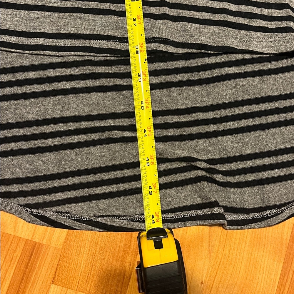 LuLaRoe Gray and Black Striped High Low Dress - Picture 6 of 6